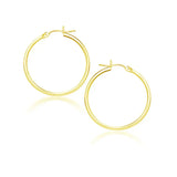 14k Yellow Gold Polished Hoop Earrings (2x25 mm) RCJ