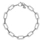 14k White Gold Diamante Paperclip Chain Bracelet (7.00 mm)Monde Trend