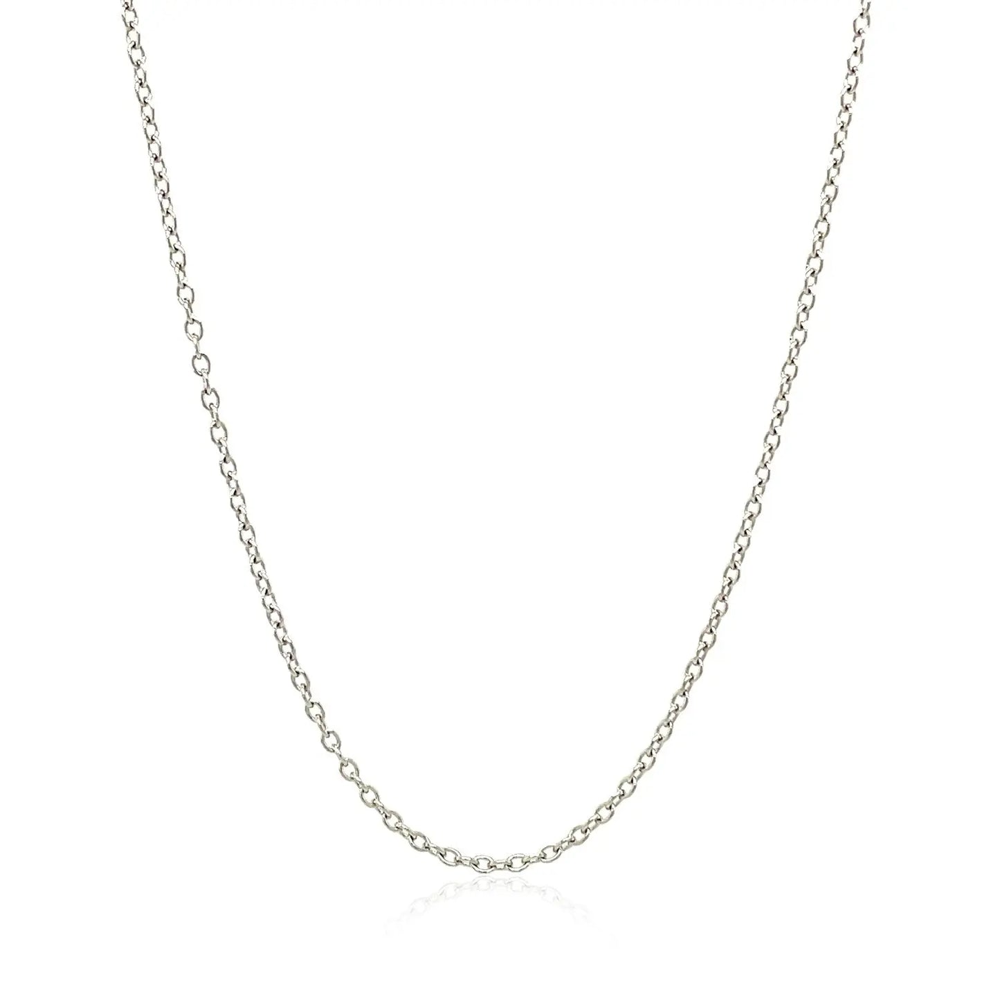 18k White Gold Round Cable Chain (1.50 mm) RCJ