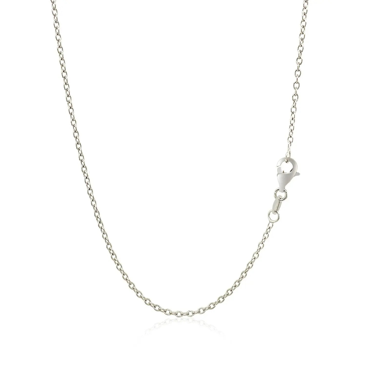 18k White Gold Round Cable Chain (1.50 mm) RCJ