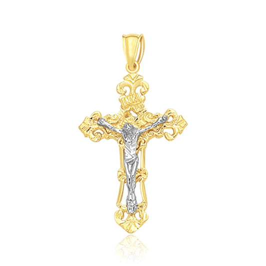 14k Two Tone Gold Cross PendantMonde Trend