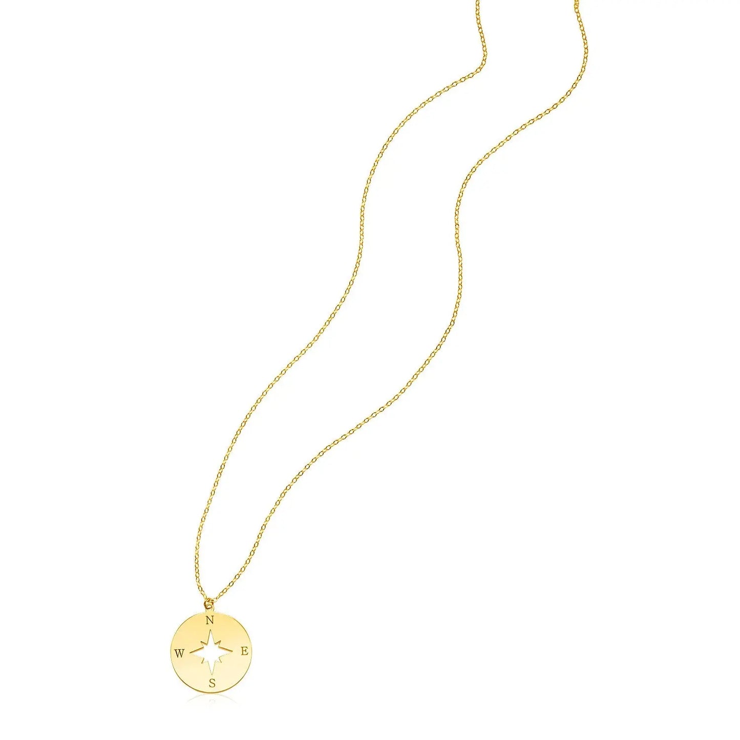 14K Yellow Gold Necklace with Compass RCJ