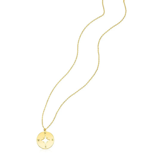 14K Yellow Gold Necklace with Compass RCJ