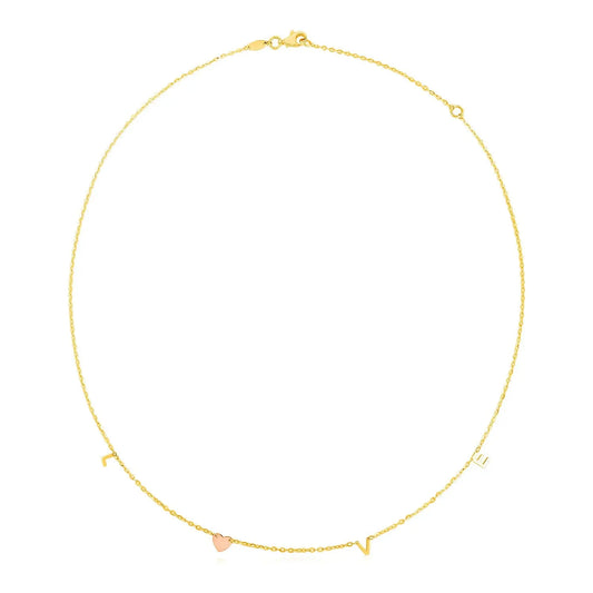 14k Two Tone Gold Love NecklaceMonde Trend