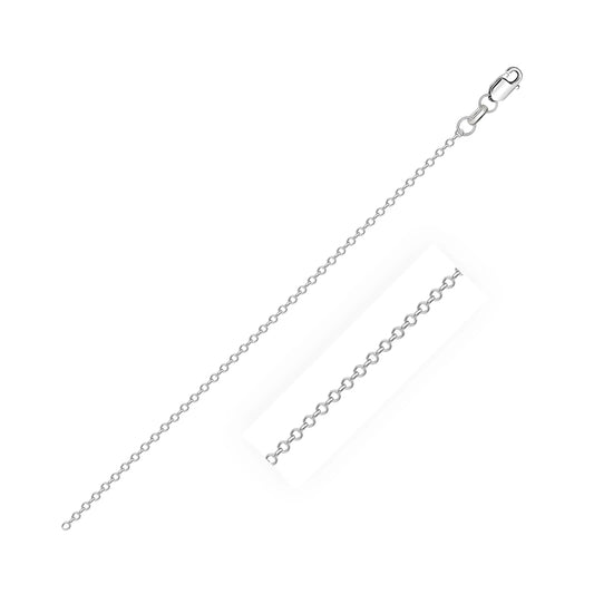 14k White Diamond Cut Cable Link Chain (0.87 mm)Monde Trend