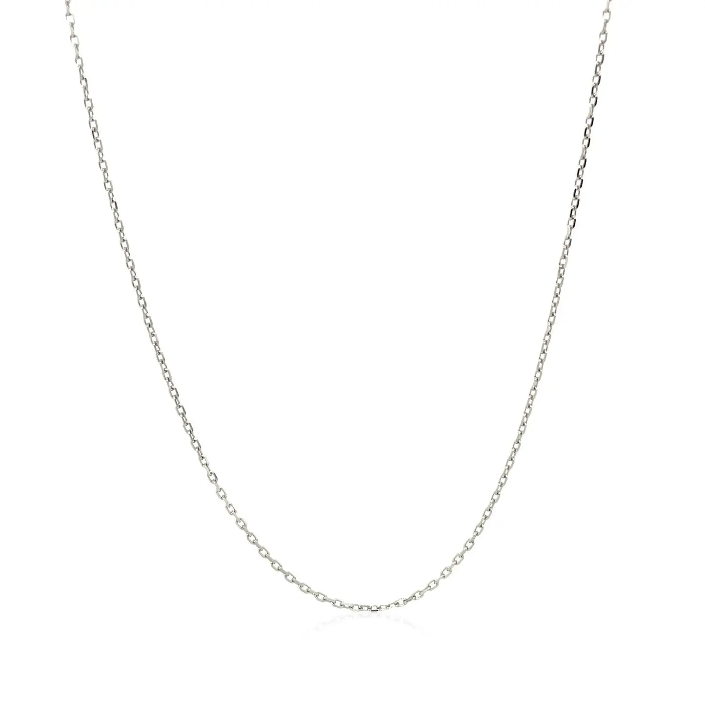 14k White Diamond Cut Cable Link Chain (0.87 mm)Monde Trend