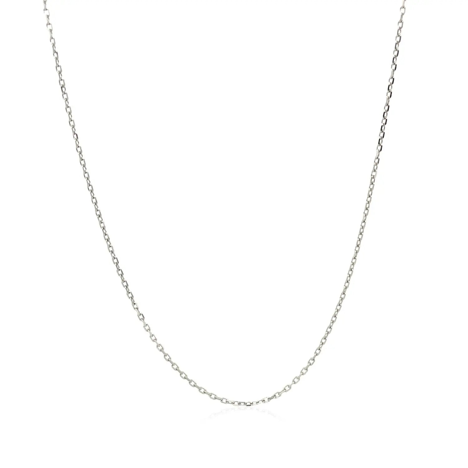 14k White Diamond Cut Cable Link Chain (0.87 mm)Monde Trend