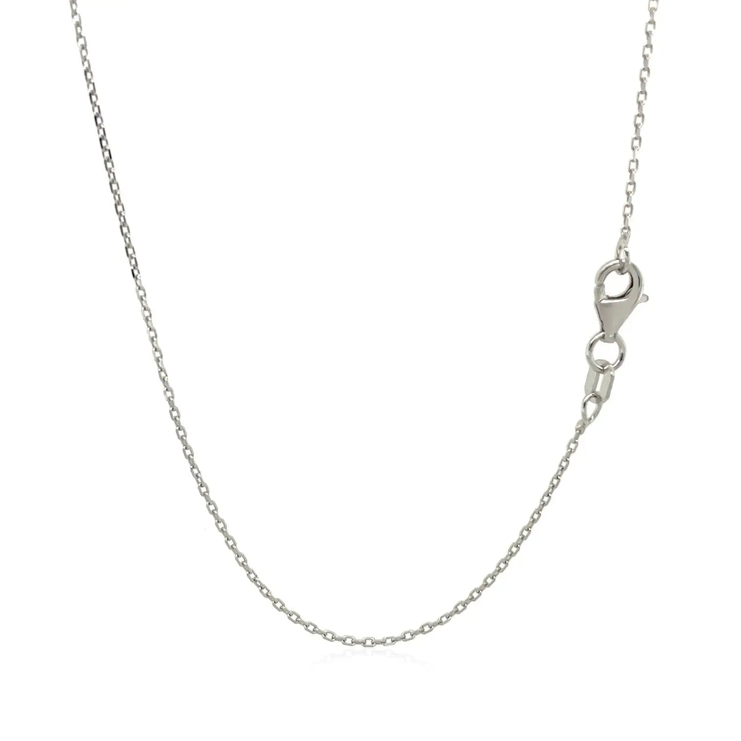 14k White Diamond Cut Cable Link Chain (0.87 mm)Monde Trend