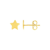 14k Yellow Gold Post Earrings with Stars(6.5mm) RCJ