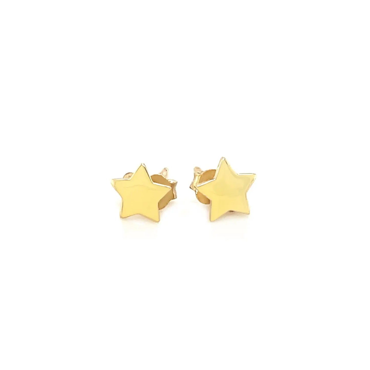 14k Yellow Gold Post Earrings with Stars(6.5mm) RCJ