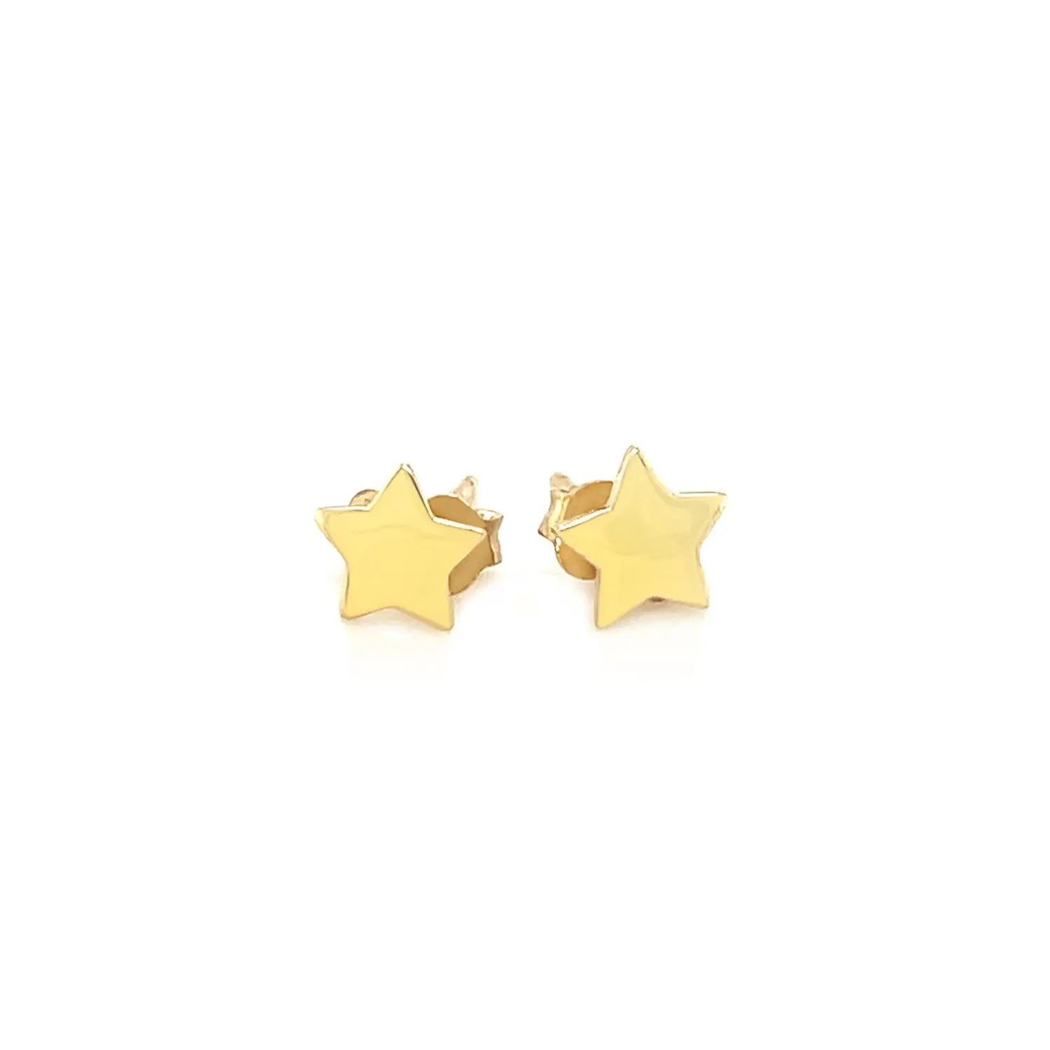 14k Yellow Gold Post Earrings with Stars(6.5mm) RCJ