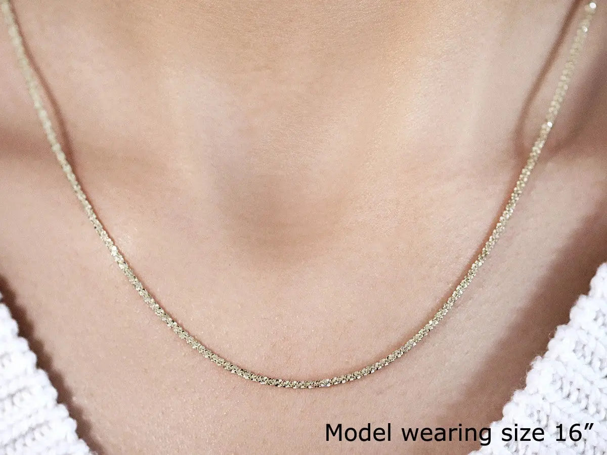 10k Yellow Gold Sparkle Chain 1.50 mm)Monde Trend