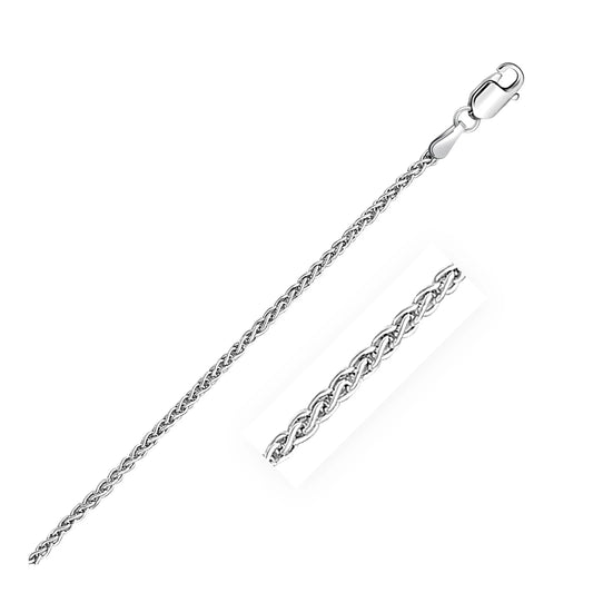 Sterling Silver Rhodium Plated Wheat Chain (2.20 mm) RCJ