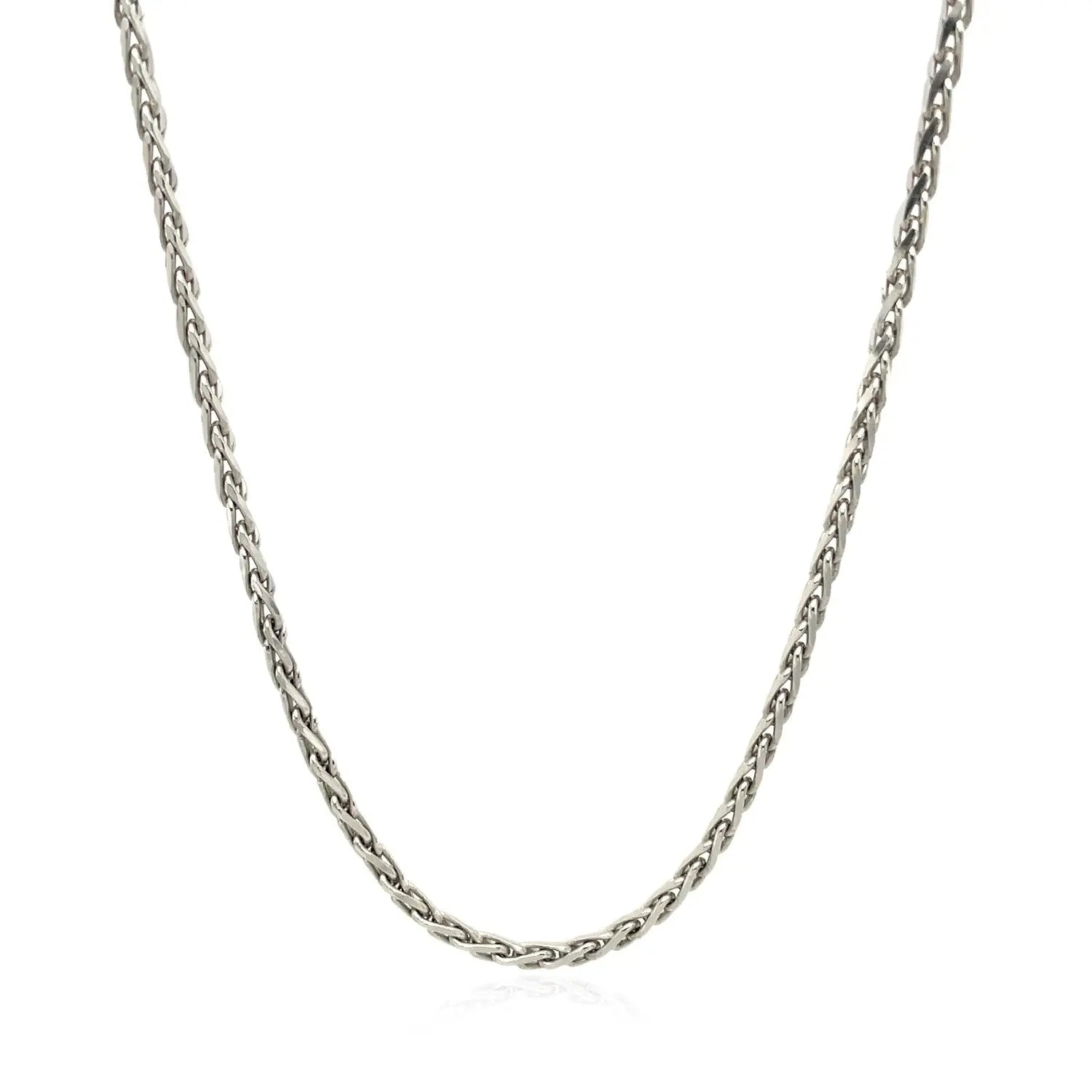 Sterling Silver Rhodium Plated Wheat Chain (2.20 mm) RCJ