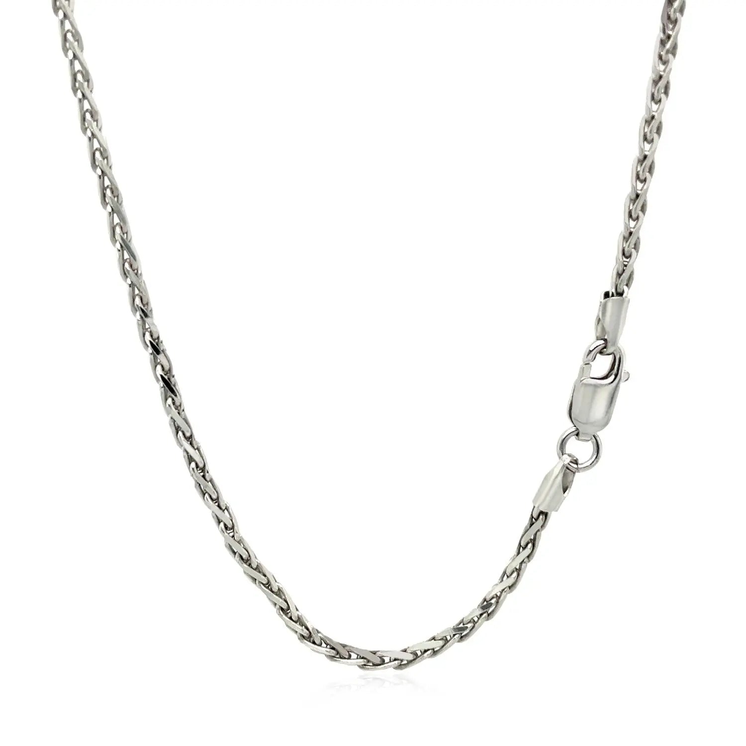 Sterling Silver Rhodium Plated Wheat Chain (2.20 mm) RCJ