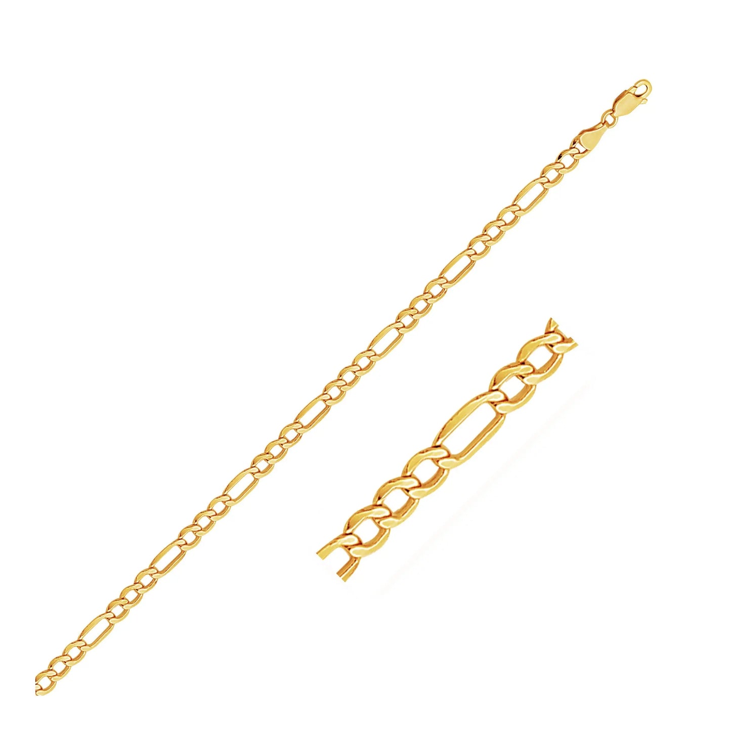 14k Yellow Gold Lite Figaro Bracelet (4.70 mm) RCJ