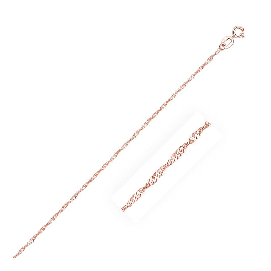 14k Rose Gold Singapore Chain (1.10 mm)Monde Trend