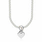 Sterling Silver Rhodium Plated Rolo Chain Necklace with a Heart Toggle Charm RCJ