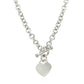 Sterling Silver Rhodium Plated Rolo Chain Necklace with a Heart Toggle Charm RCJ