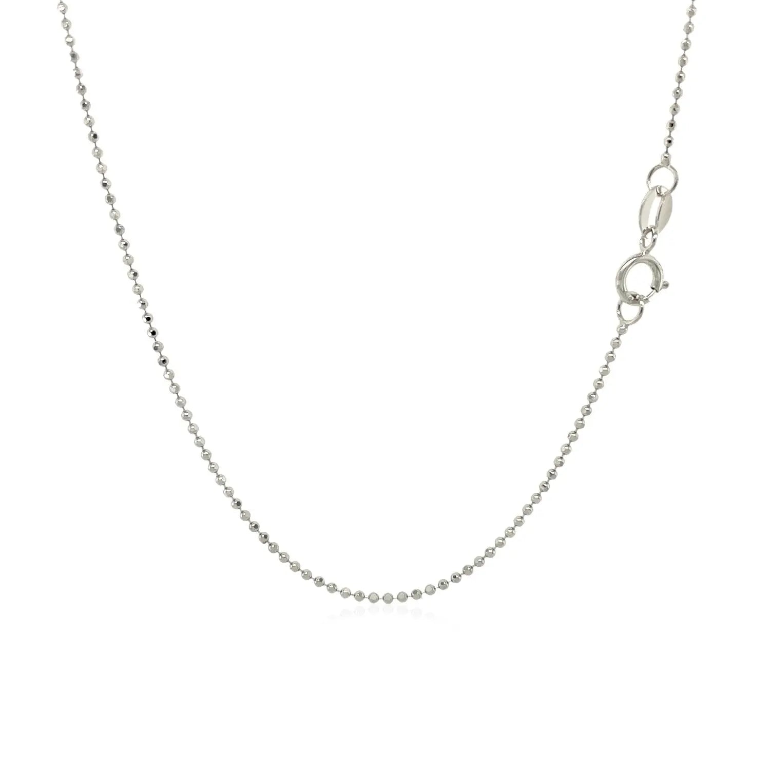 14k White Gold Diamond-Cut Bead Chain (0.90 mm)Monde Trend