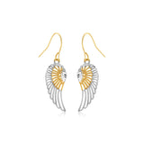 Two-Tone Wing Drop Earrings in 10K Gold RCJ