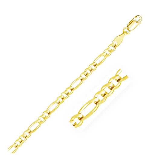 14k Yellow Gold Solid Figaro Bracelet (4.50 mm) RCJ