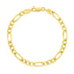 14k Yellow Gold Solid Figaro Bracelet (4.50 mm) RCJ