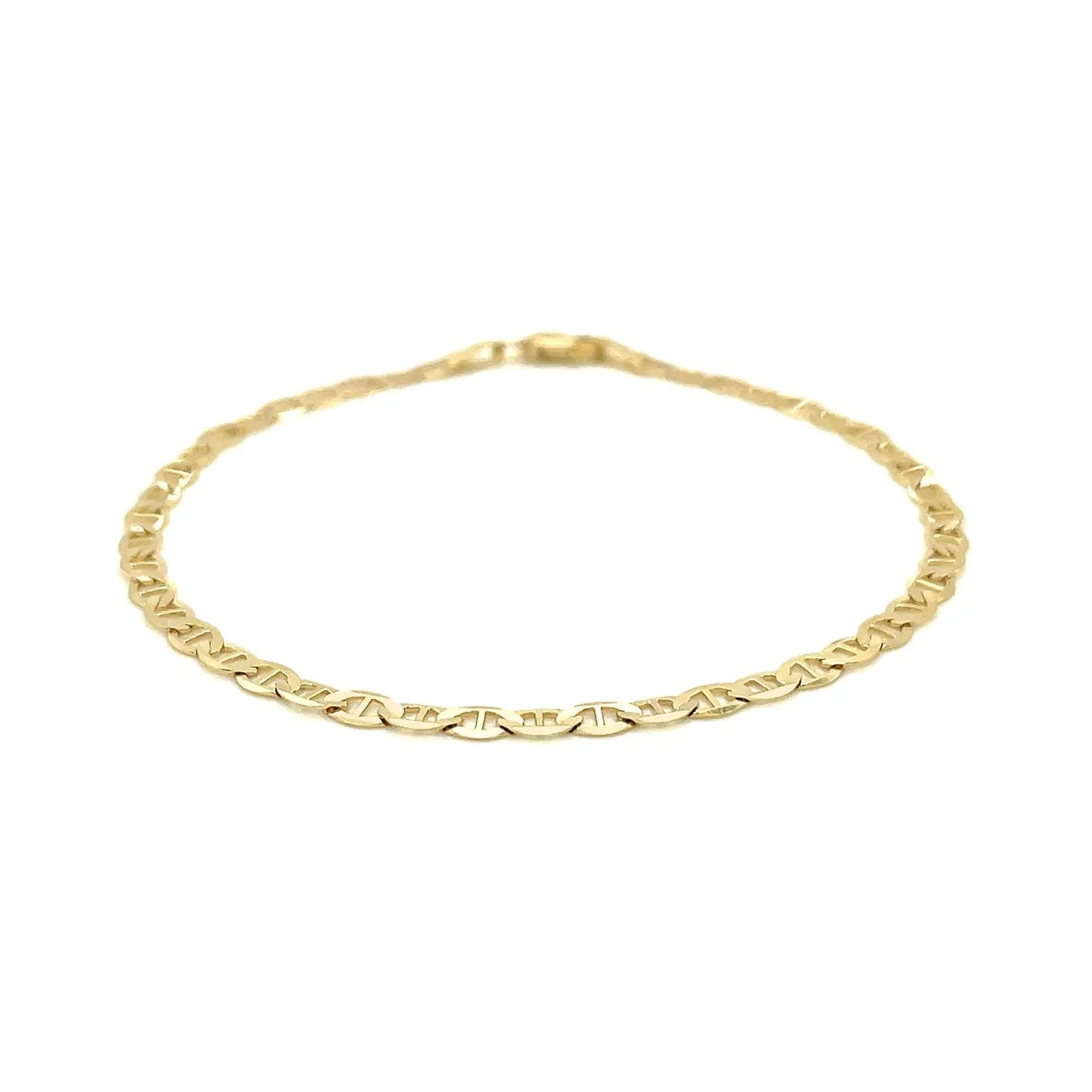 3.2mm 14k Yellow Gold Mariner Link Anklet RCJ