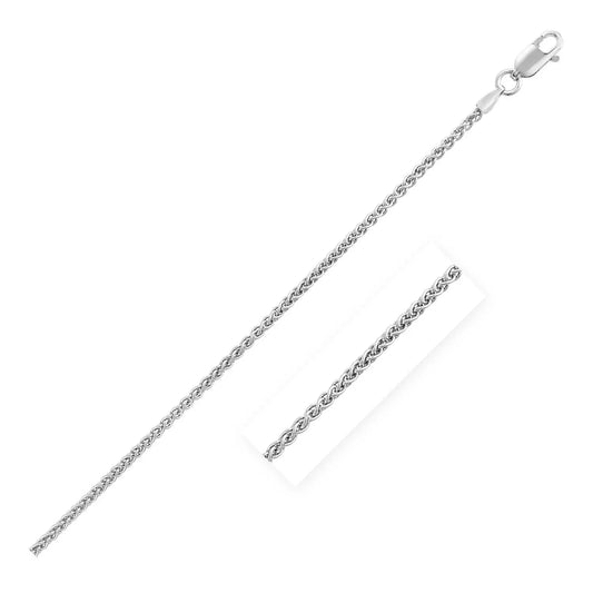 Sterling Silver Rhodium Plated Wheat Chain (1.90 mm) RCJ