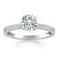 14k White Gold Engagement Ring with Diamond Channel Set BandMonde Trend