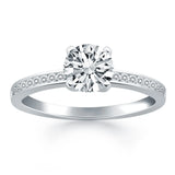 14k White Gold Engagement Ring with Diamond Channel Set BandMonde Trend