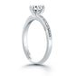 14k White Gold Engagement Ring with Diamond Channel Set BandMonde Trend