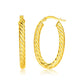 14k Yellow Gold Twisted Cable Oval Hoop Earrings RCJ