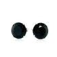 14k White Gold 8.0mm Round Black CZ Stud EarringsMonde Trend