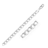 Rhodium Plated Sterling Silver Curb Style Chain (7.20 mm) RCJ