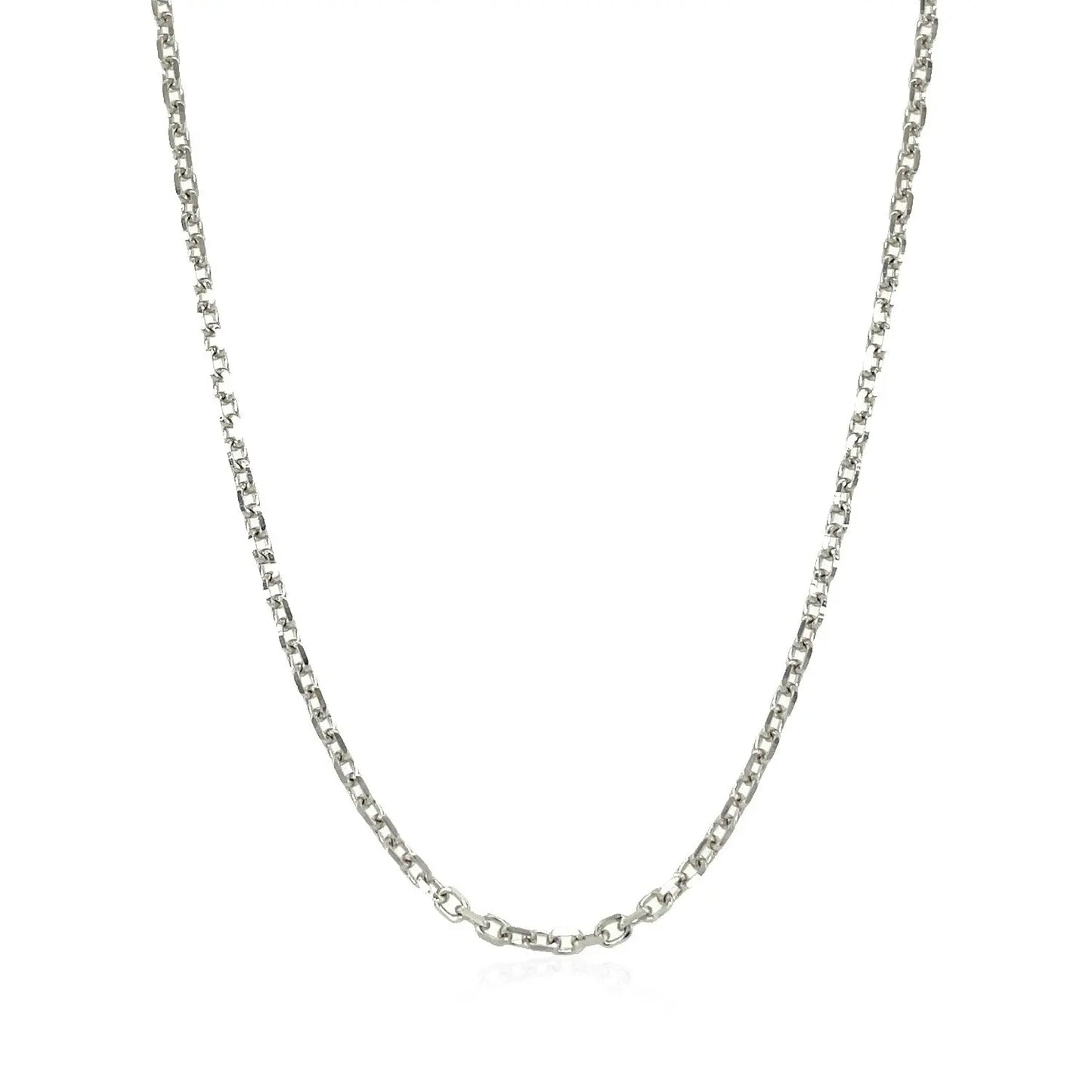 14k White Gold Diamond Cut Cable Link Chain (1.90 mm)Monde Trend