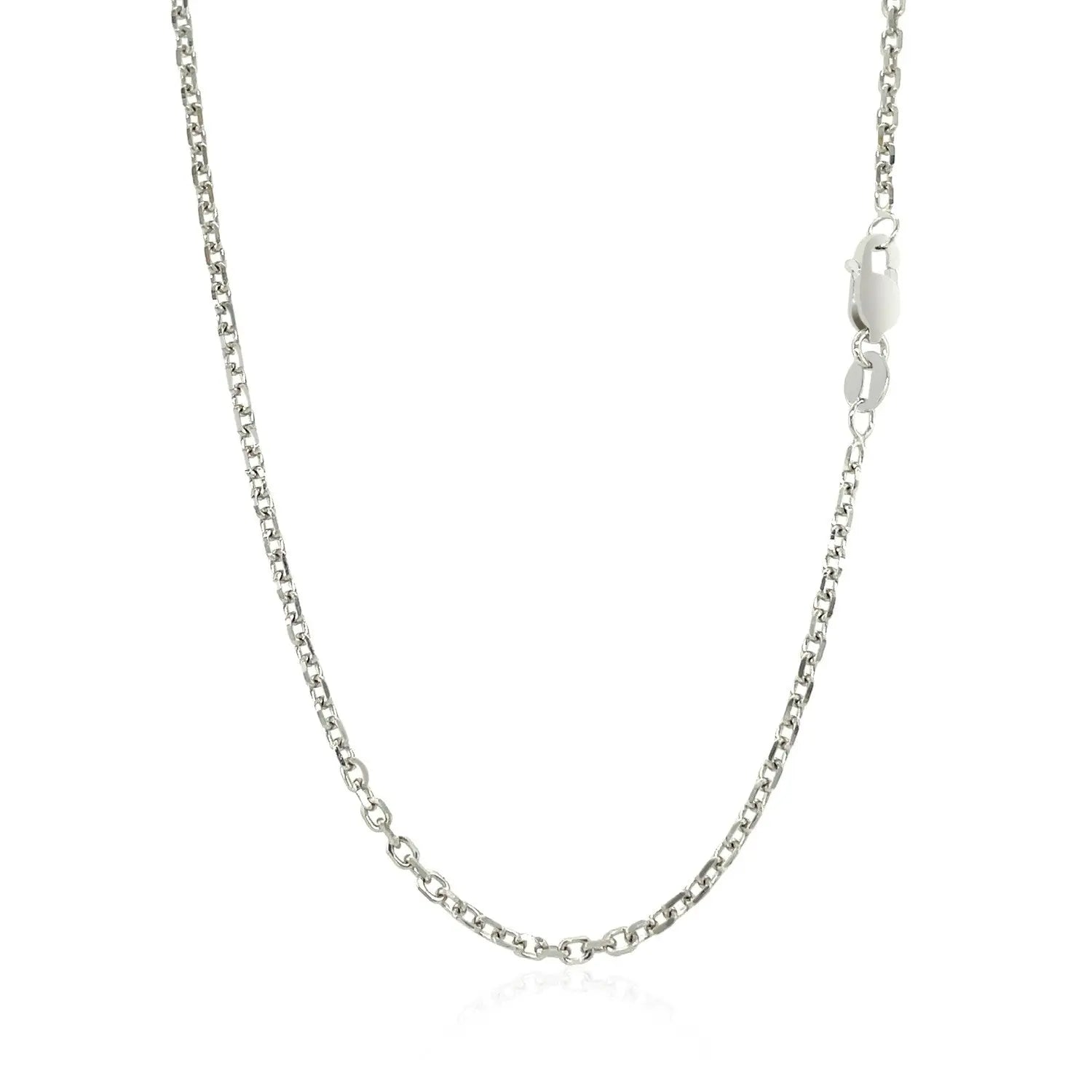 14k White Gold Diamond Cut Cable Link Chain (1.90 mm)Monde Trend