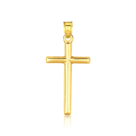 14k Yellow Gold High Polish Cross Pendant RCJ