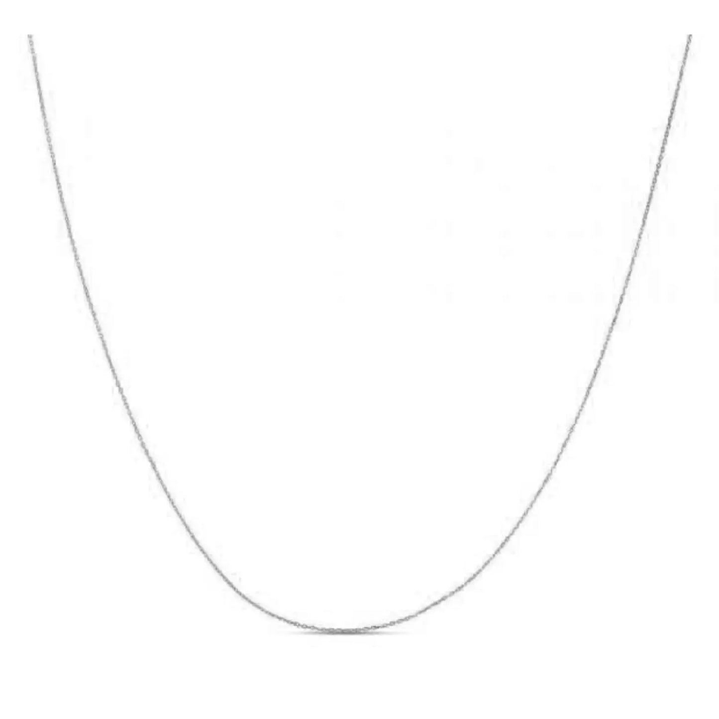 Double Extendable Diamond Cut Cable Chain in White Gold (0.87 mm) RCJ