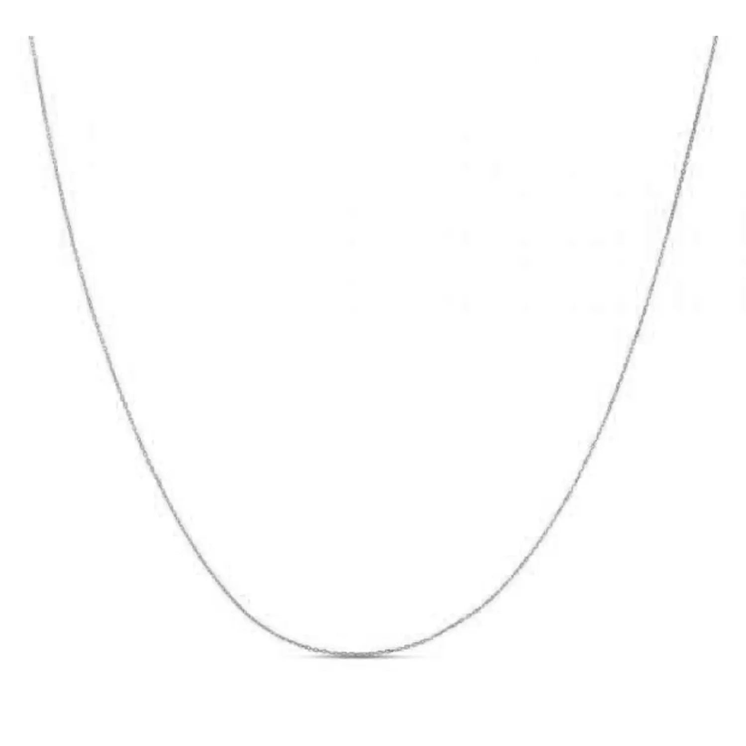 Double Extendable Diamond Cut Cable Chain in White Gold (0.87 mm) RCJ