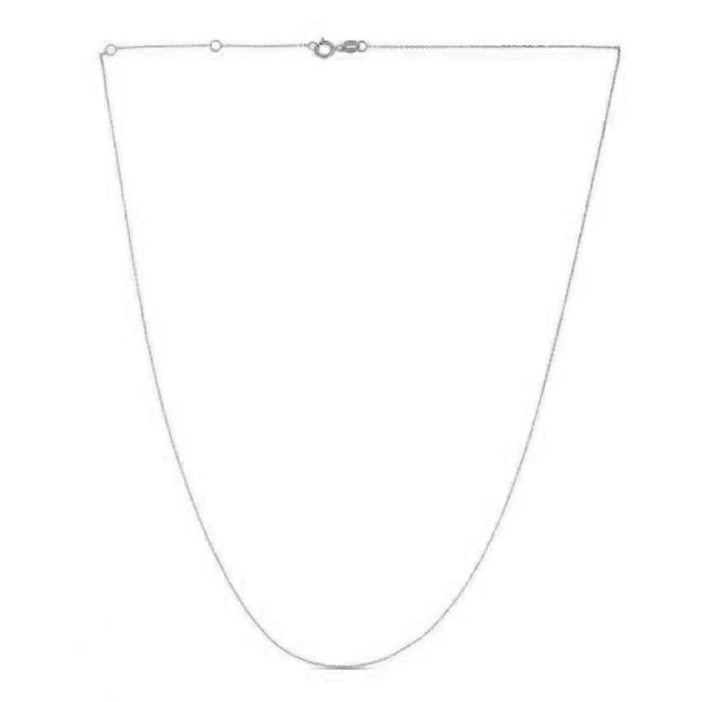 Double Extendable Diamond Cut Cable Chain in White Gold (0.87 mm) RCJ