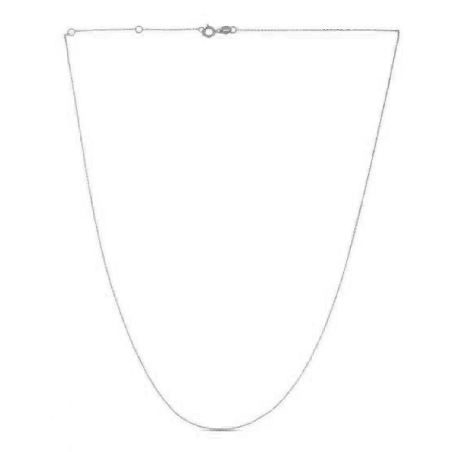 Double Extendable Diamond Cut Cable Chain in White Gold (0.87 mm) RCJ