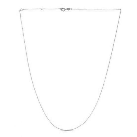 Double Extendable Diamond Cut Cable Chain in White Gold (0.87 mm) RCJ