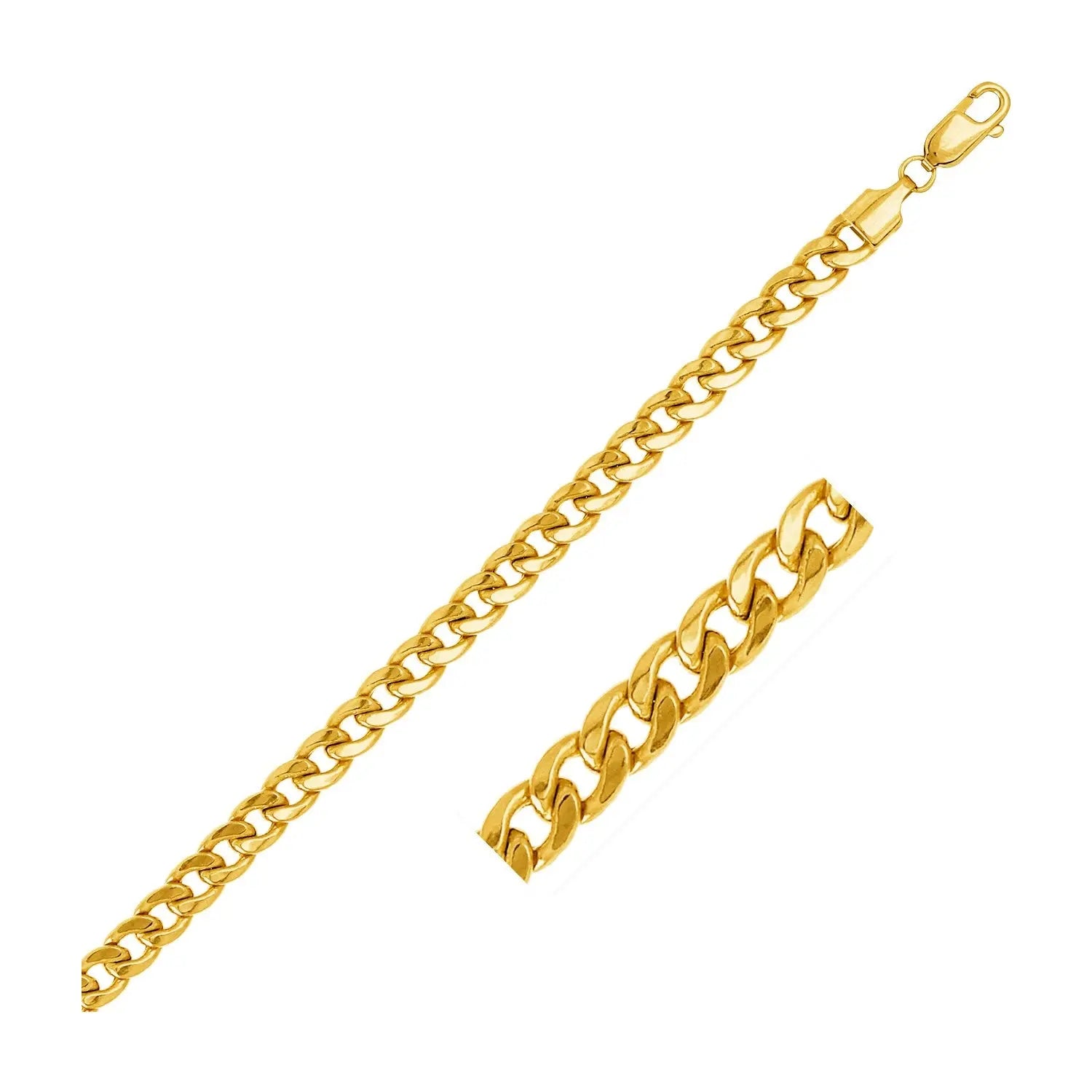 5.5mm 10k Yellow Gold Light Miami Cuban Chain RCJ