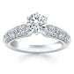 14k White Gold Triple Row Pave Diamond Engagement Ring RCJ