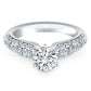 14k White Gold Triple Row Pave Diamond Engagement Ring RCJ