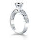 14k White Gold Triple Row Pave Diamond Engagement Ring RCJ