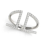 14k White Gold Open Style Dual Band Ring with Diamonds (1/2 cttw)Monde Trend