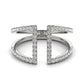 14k White Gold Open Style Dual Band Ring with Diamonds (1/2 cttw)Monde Trend