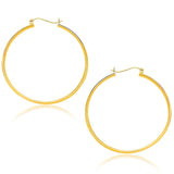 10k Yellow Gold Polished Hoop Earrings (1.5x40mm)Monde Trend